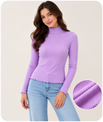 Aleena Women’s Premium High Neck Top-Lavandar,Babu Pink - Image 3