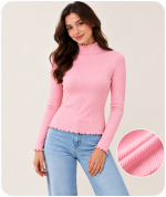 Aleena Women’s Premium High Neck(2Pics)-Babu Pink,Black - Image 3