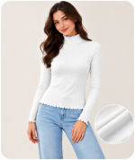 Aleena Women’s Premium High Neck(2Pics)-White,Babu Pink - Image 2