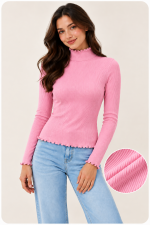 Aleena Women’s Premium High Neck(2Pics)-Pink,Babu Pink - Image 2