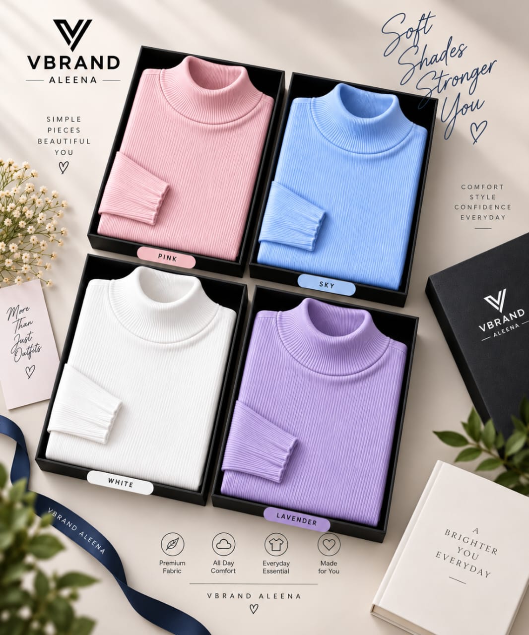 WhatsApp Image 2026-09-20 at 18.09.01 (1) Women's High Neck Knit Sweater Top(4 Pics)-Lavandar,Pink,White,Sky - Image 1