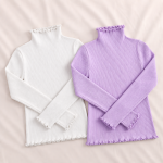 Aleena Women’s Premium High Neck(2Pics)-White,Lavender